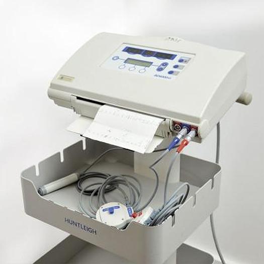 Used HUNTLEIGH BD4000XS FETAL DOPPLER ON CART WITH 1 TOCO PROBE AND 1 UTERINE CONTRACTION PROBE