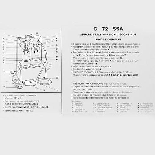 Used CURADIA C72-SSA OPERATING ROOM VACUUM CLEANER, 2 JARS, FOOT SWITCH