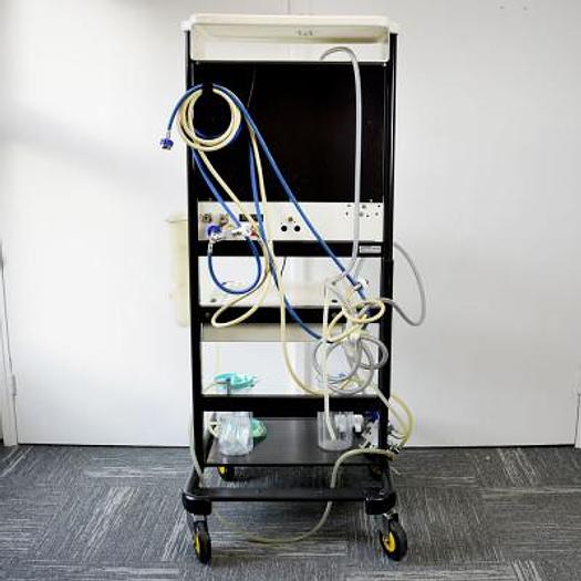 Used KONTRON ANESTHESIA TROLLEY (SWITZERLAND) WITH RAMP, MIXER AND STORAGE SYSTEM