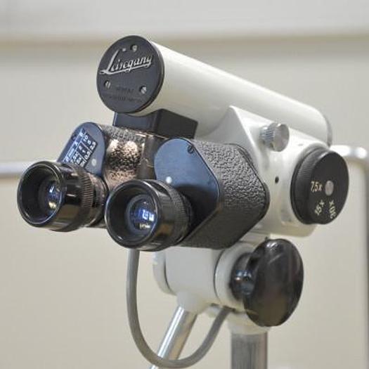 Used GYNECOLOGICAL CONSULTATION TABLE WITH LEISEGANG COLPOSCOPE WITH MAGNIFICATION UP TO 30 X