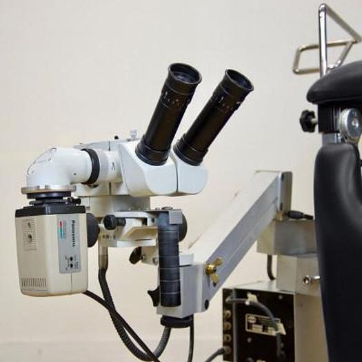 Used BLACK GYNECOLOGICAL CONSULTATION TABLE WITH COLPOSCOPE BAG TYPE COLPO IV