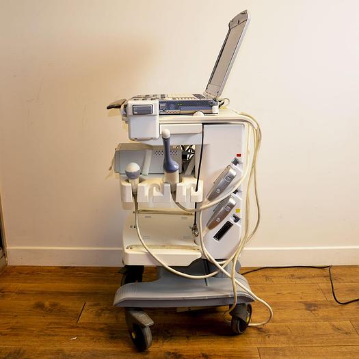 Used GENERAL ELECTRIC VOLUSON-I PORTABLE ULTRASOUND SCANNER ON CART