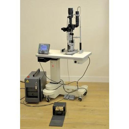 Used QUANTEL MEDICAL VIRIDIS OPHTHALMIC LASER FREQUENCY 532 UM COUPLE A LAMPE A FENTE HAAG STREIT 900