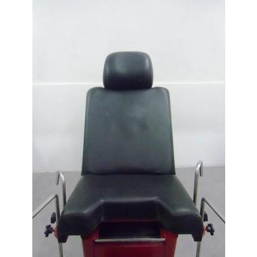 Used GYNECOLOGICAL EXAMINATION COUCH WITH HEADREST, STIRRUPS, FOOTBOARD AND STAINLESS STEEL DRAWER