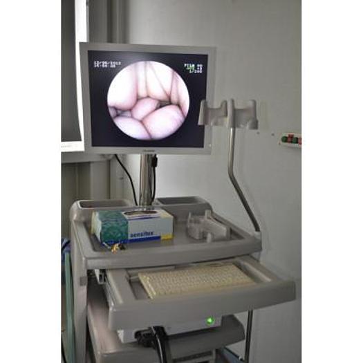Used FUJINON DIGESTIVE ENDOSCOPY COLUMN WITH FUJINON FLAT PANEL MONITOR 19 CDL1904A