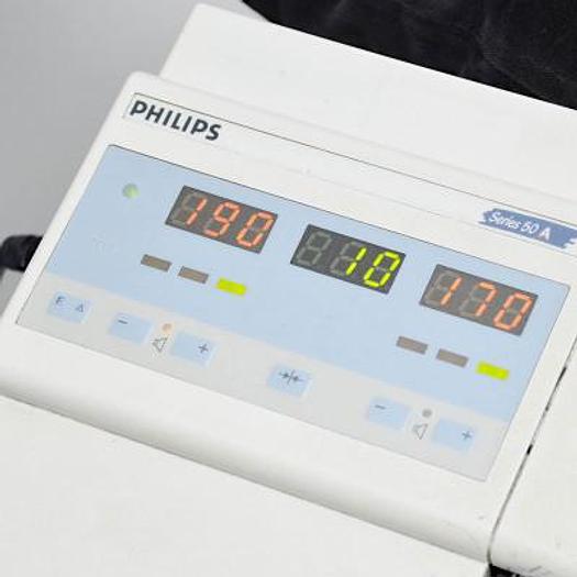 Used PHILIPS SERIES 50 A TOCOCARDIOGRAPH WITH 2 CARDIO PROBES (TWIN) AND A UTERINE CONTRACTION PROBE