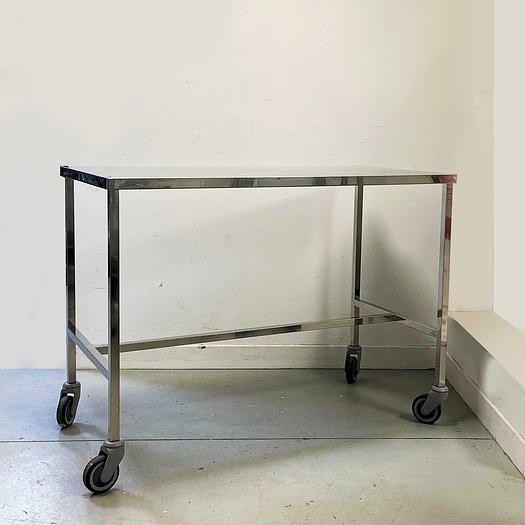 Used MOBILE STAINLESS STEEL TABLE, DIMENSIONS: 115 x 60 CM