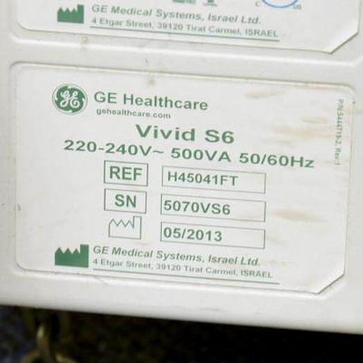 Used GENERAL ELECTRIC VIVID S6 ECHOCARDIOGRAPH WITH 2 PROBES