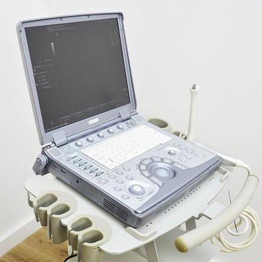Used LOGIQ -e ELECTRIC GENERAL PORTABLE ECHOGRAPH WITH 3 PROBES