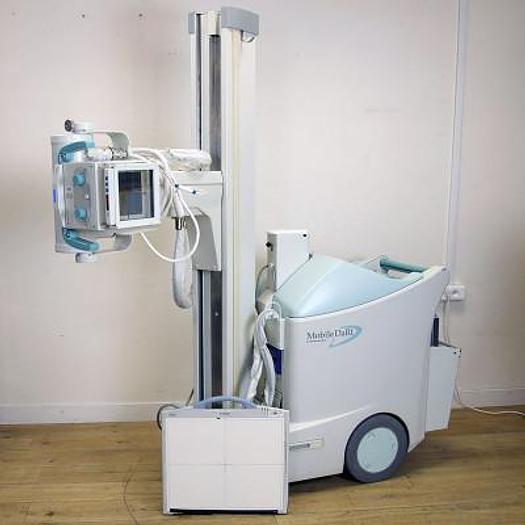 Used DIGITAL BONE-LUNG X-RAY ROOM WITH SHIMADZU MOBILE X-RAY UNIT AND RADIOLUCENT PATIENT CART