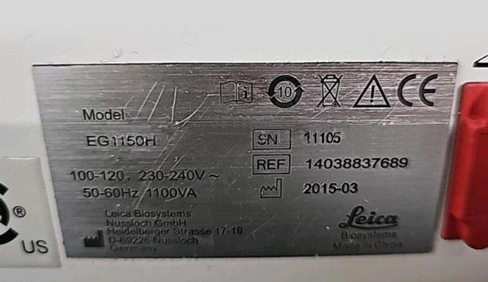 Used LEICA EG1150H PARAFFIN EMBEDDING STATION WITH EG1150C COLD PLATE