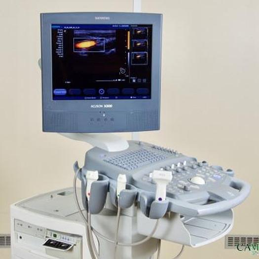 Used VETERINARY ULTRASOUND SIEMENS ACUSON X300 WITH 2 PROBES AND FLAT SCREEN