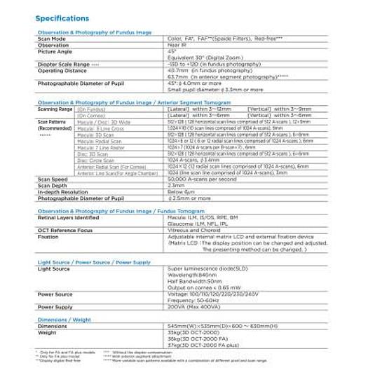 Used TOPCON 3D OCT-2000 VISUAL FIELD