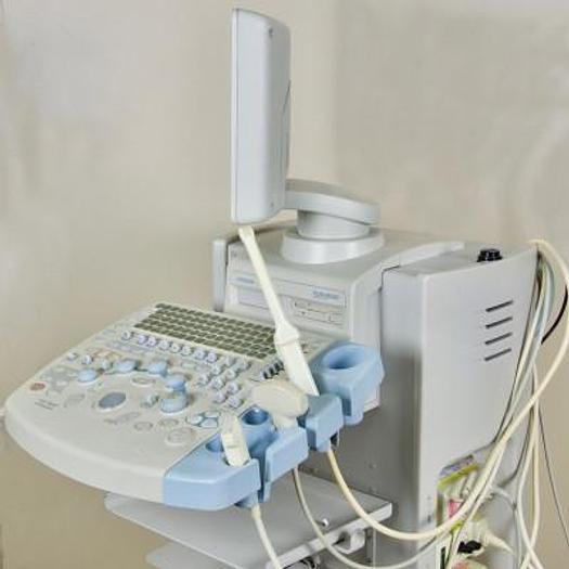 Used HITACHI EUB-5500 COLOR ULTRASOUND SCANNER WITH FLAT SCREEN AND THREE PROBES