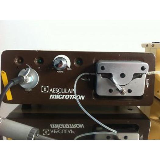 Used AESCULAP MICROTRON MOTOR WITH PEDAL, HOUSING AND MOTOR. SUITABLE FOR ORL/NEURO/DENTAL USE