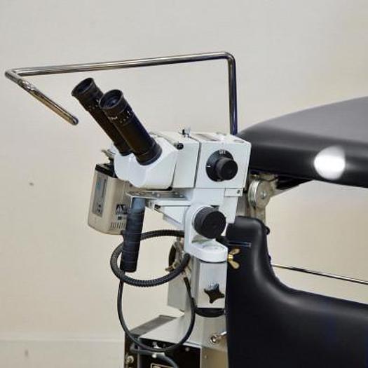 Used BLACK GYNECOLOGICAL CONSULTATION TABLE WITH COLPOSCOPE BAG TYPE COLPO IV