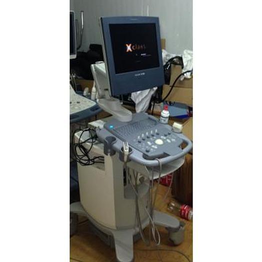 Used ULTRASOUND SIEMENS X150 FLAT SCREEN, COLOR DOPPLER WITH CONVEX ABDOMINAL PROBE 2-5 MHZ AND SUPERFICIAL LINE PROBE 5-10 M