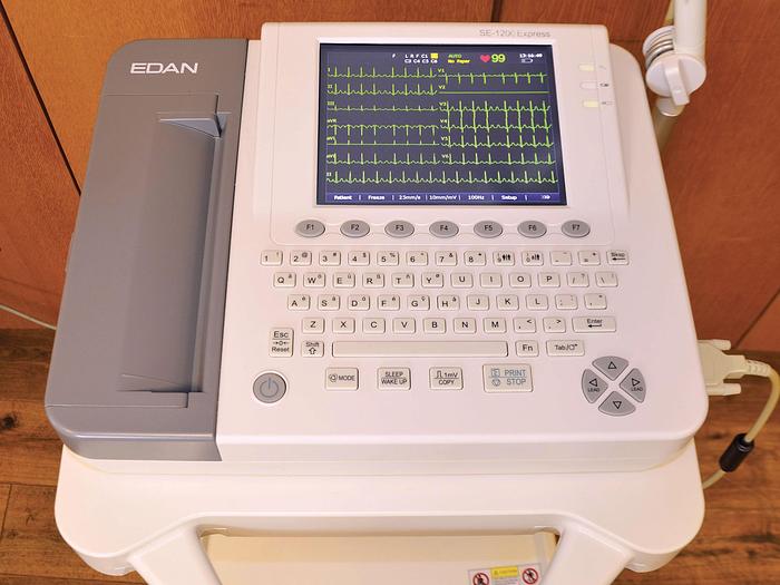 Used ELECTROCARDIOGRAM ECG EDAN SE12 ON CART