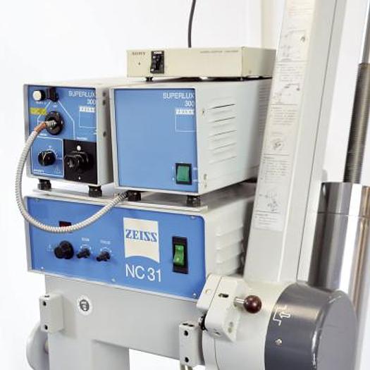 Used ZEISS NAG NC31 NEUROSURGERY MICROSCOPE WITH DOUBLE BINOCULARS