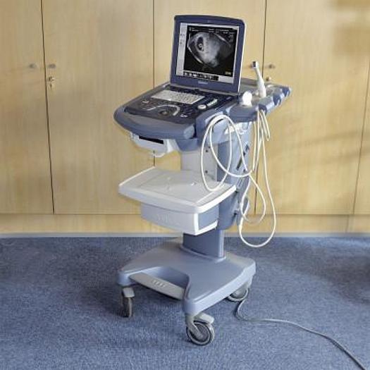 Used GENERAL ELECTRIC VOLUSON-i PORTABLE ECHOGRAPHY ON TROLLEY WITH 2 CONVEXAL AND ENDOVAGINAL PROBES