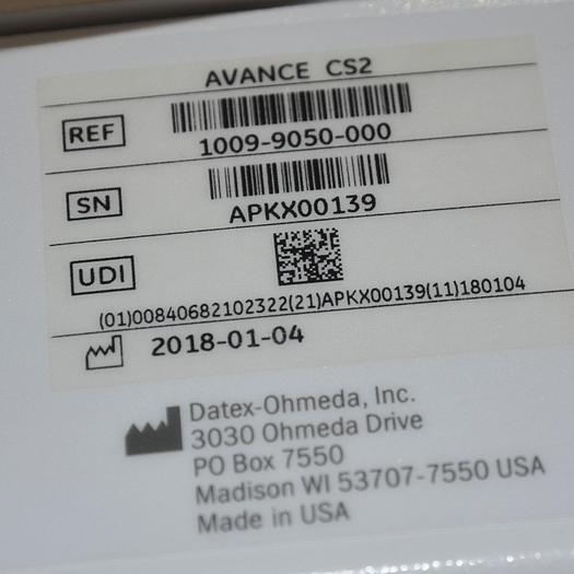 Used GENERAL ELECTRIC ADVANCE CS2 ANESTHESIA RESPIRATOR with MONITORING ANESTHESIA CARESCAPE