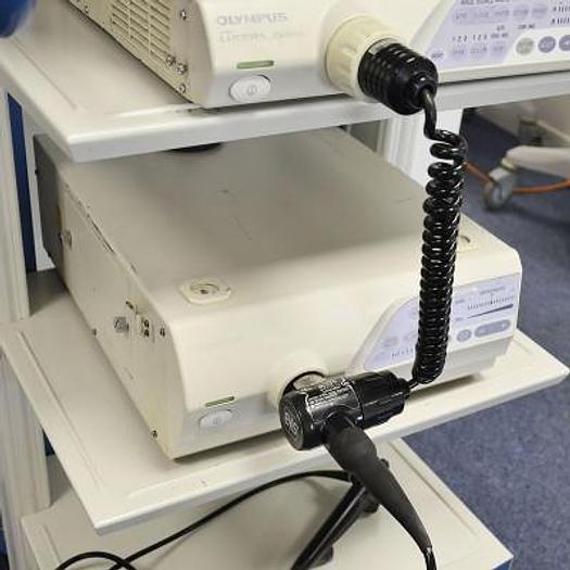 Used OLYMPUS DIGESTIVE ENDOSCOPY COLUMN WITH VIDEO CYSTOSCOPE OLYMPUS CYF-240