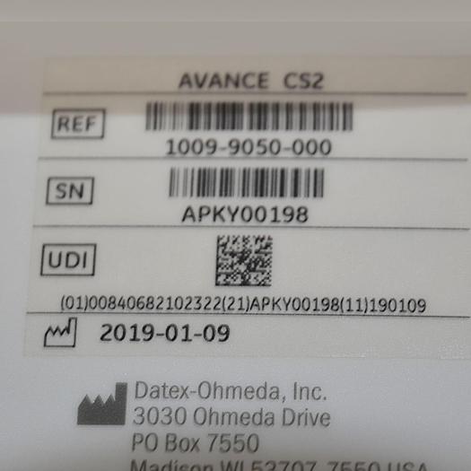 Used GENERAL ELECTRIC ADVANCE CS2 ANESTHESIA RESPIRATOR with MONITORING ANESTHESIA CARESCAPE