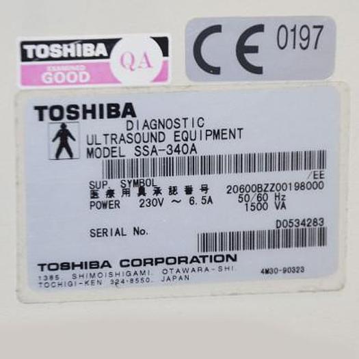 Used TOSHIBA ECCOSEE SSA-340A ULTRASOUND SCANNER