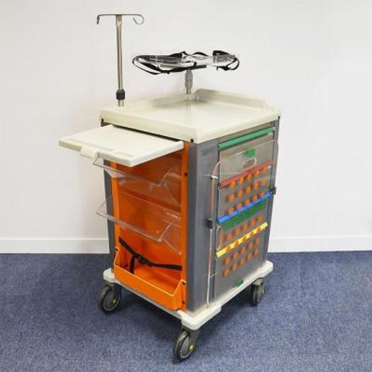 Used EMERGENCY CART FRANCE HOPITAL, 5 STEEL DRAWERS
