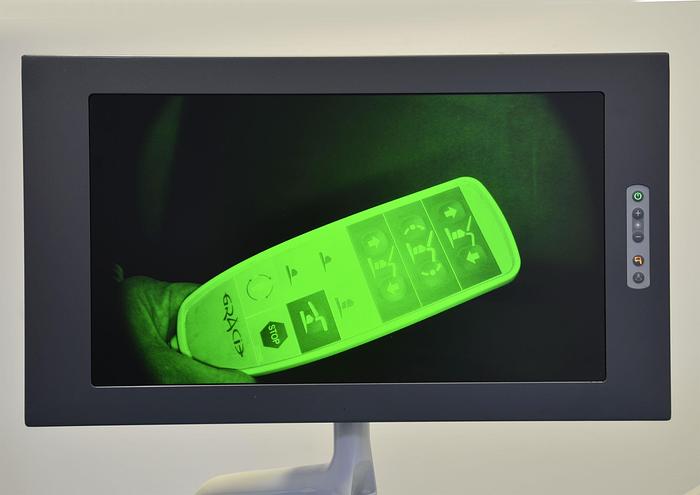 Used GYNECOLOGICAL WORKSTATION COMPOSED OF A GYNECOLOGICAL CHAIR, A VIDEO COLPOSCOPE, AN LCD SCREEN, AND A LINET BORCAD GRACIE MODEL INSTRUMENT TROLLEY