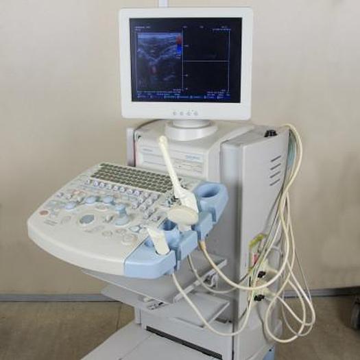 Used HITACHI EUB-5500 COLOR ULTRASOUND SCANNER WITH FLAT SCREEN AND THREE PROBES