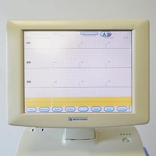 Used CARDIOFAX V 12-CHANNEL/15-CHANNEL DIGITAL RESTING AND EXERCISE ELECTROCARDIOGRAM WITH LARGE 12" DISPLAY SCREEN