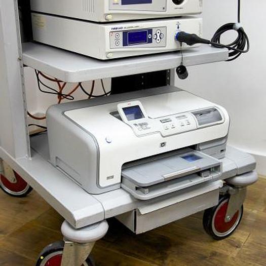 Used STRYKER HD LAPAROSCOPY COLUMN WITH TWO FLAT SCREENS