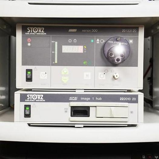 Used KARL STORZ LAPAROSCOPIC SURGERY COLUMN WITH 2 STORZ FLAT-SCREEN MONITORS