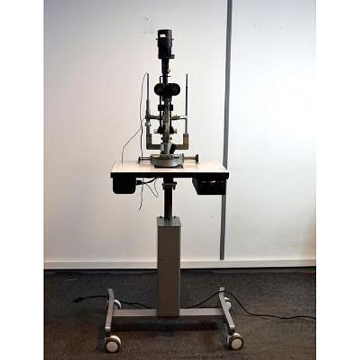 Used SLIT LAMP HAAG STREIT BM 900 THREE-DIMENSIONAL MOVEMENTS, ON TABLE WITH VARIABLE HEIGHT