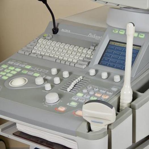 Used ALOKA SSD 5000 COLOR DOPPLER ULTRASOUND WITH CONVEX PROBE AND ENDOVAGINAL PROBE