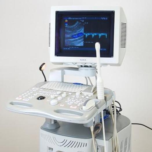 Used ALOKA PROSOUND 3500 PLUS COLOR DOPPLER ULTRASOUND WITH 2 PROBES