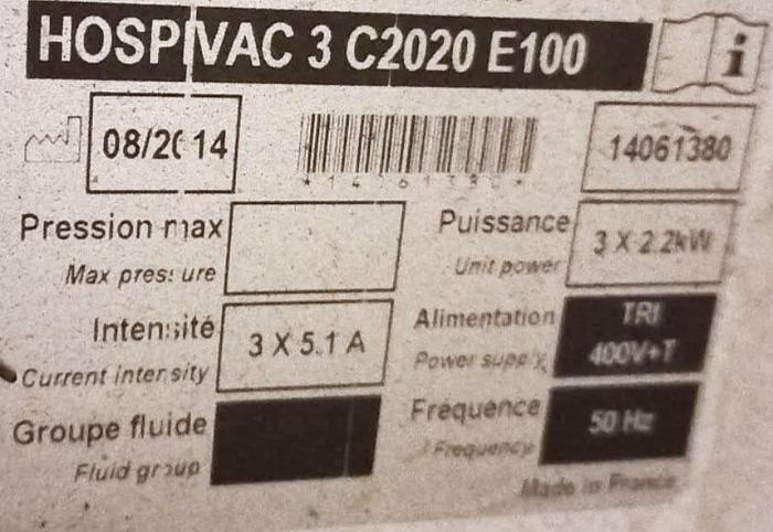 Used MIL'S CYCLIC 2020 MIL'S VACUUM STATION, HOSPIVAC3 C2020 E100