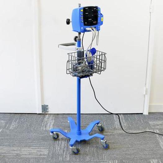 Used MULTIPARAMETER MONITOR GENERAL ELECTRIC DINAMAP CARESCAPE V100 ON STAND WITH TEMPERATURE PROBE