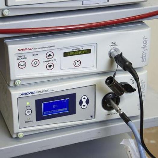 Used STRYKER LAPAROSCOPY COLUMN WITH FLAT SCREEN