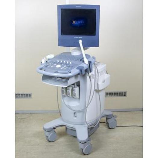 Used SIEMENS ACUSON X150 ULTRASOUND SCANNER WITH 3 PROBES AND FLAT SCREEN