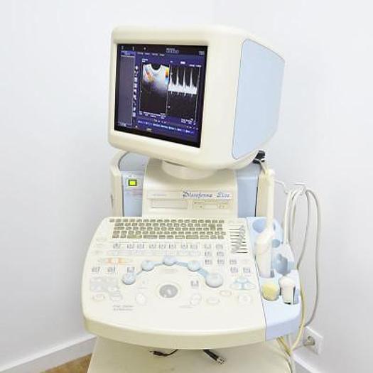 Used HITACHI PLATFORM ELITE DIGITAL COLOR DOPPLER ULTRASOUND WITH 3 PROBES