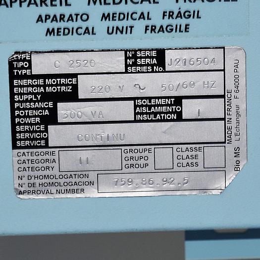 Used BIOMS INCUBATOR MODEL C2520