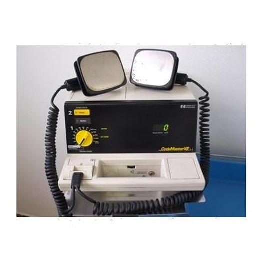 Used PVC EMERGENCY CART & DRAWERS & CODEMASTER XE DEFIBRILLATOR