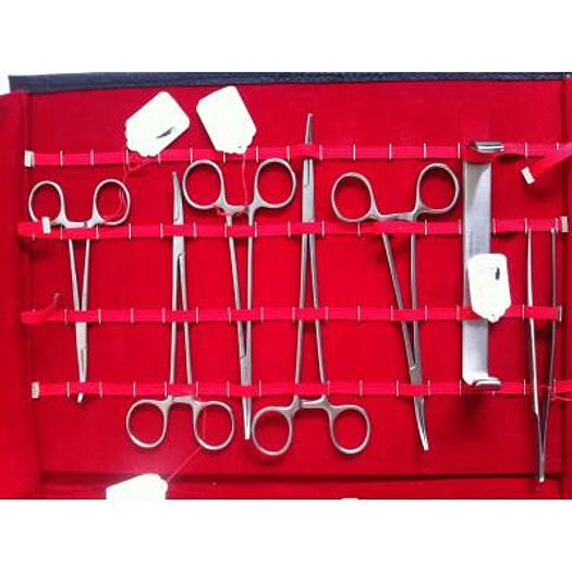 TEKNO BRAND SURGICAL INSTRUMENTS IN LEATHER POUCH