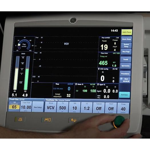 Used GENERAL ELECTRIC ADVANCE CS2 ANESTHESIA RESPIRATOR with MONITORING ANESTHESIA CARESCAPE