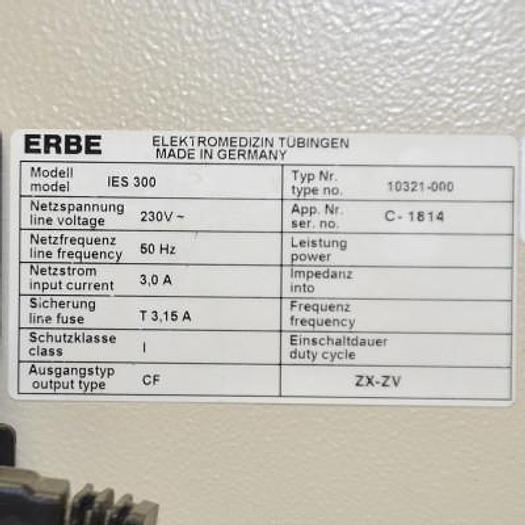 Used ERBE IES 300 CART-MOUNTED FUME EXTRACTOR