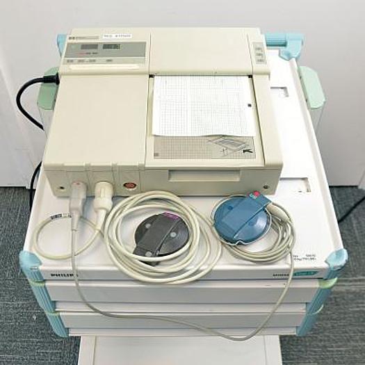 Used TOCOCARDIOGRAPH HP 50 IP WITH 1 CARDIO PROBE AND 1 UTERINE CONTRACTION PROBE