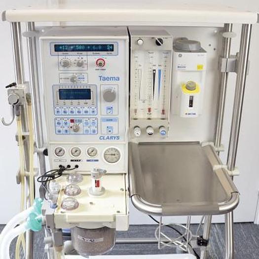 Used TAEMA AIR LIQUIDE ANESTHESIA RESPIRATOR model CLARYS with Sevoflurane tank