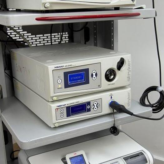 Used STRYKER HD LAPAROSCOPY COLUMN WITH TWO FLAT SCREENS